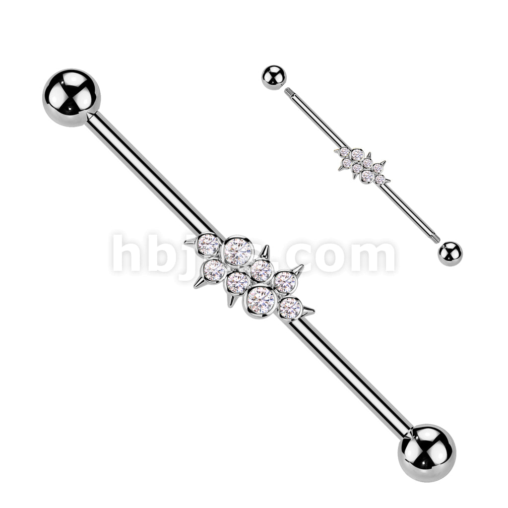316L Surgical Steel 316L Surgical Steel Industrial Barbell With Round... - Image 2