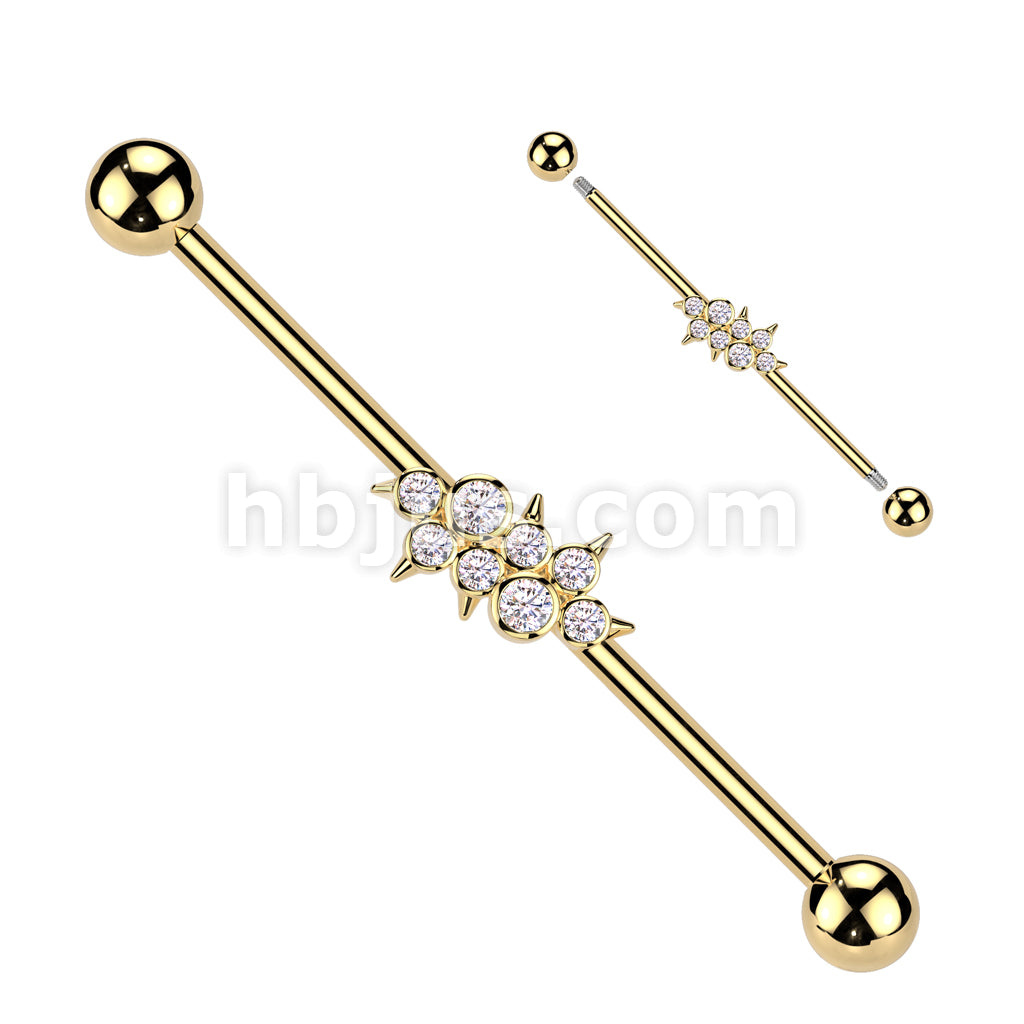 316L Surgical Steel 316L Surgical Steel Industrial Barbell With Round... - Image 3