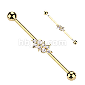 316L Surgical Steel 316L Surgical Steel Industrial Barbell With Round... - Image 3