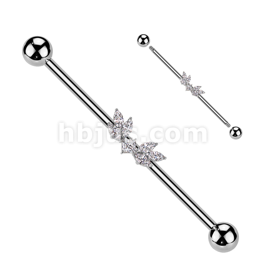 316L Surgical Steel 316L Surgical Steel Marquise CZ Wings Industrial... - Image 2