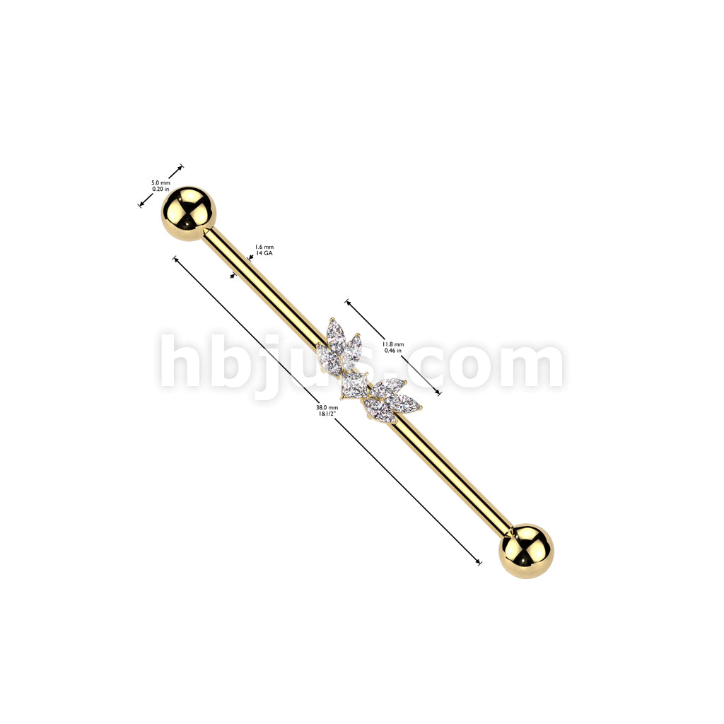 316L Surgical Steel 316L Surgical Steel Marquise CZ Wings Industrial... - Image 4