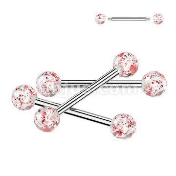 24 Pc Assorted Pack of 316L Barbells With Acrylic Glitter Balls - Image 7