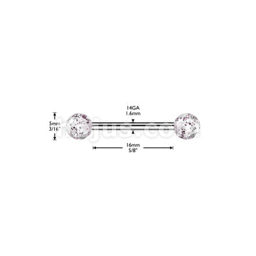 24 Pc Assorted Pack of 316L Barbells With Acrylic Glitter Balls - Image 8