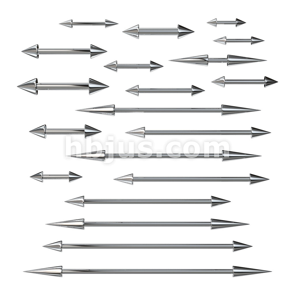 Spike On Both Sides 316L Surgical Steel Barbell - Image 2