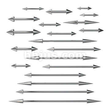 Spike On Both Sides 316L Surgical Steel Barbell - Image 2