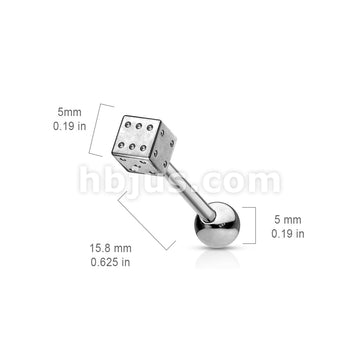 Dice Stainless Steel 316L Surgical Steel Barbell - Image 2