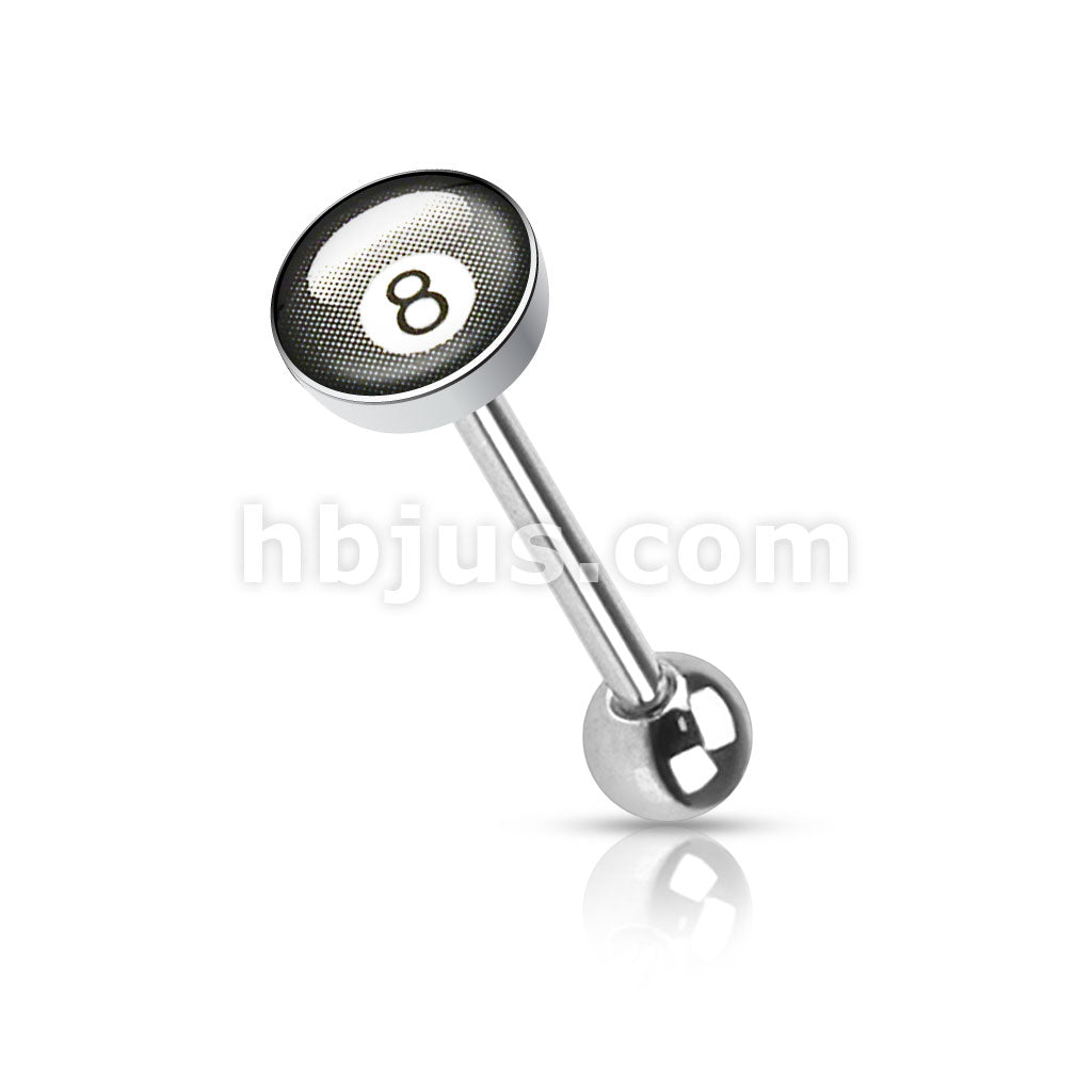 Clear Epoxy Covered Picture Inlaid Top 316L Surgical Steel Barbell... - Image 3