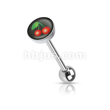 Clear Epoxy Covered Picture Inlaid Top 316L Surgical Steel Barbell... - Image 5