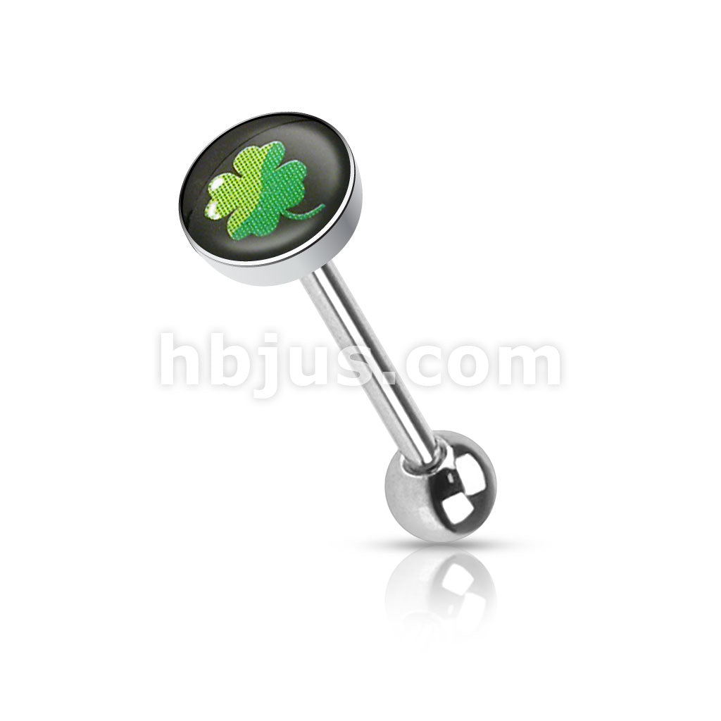 Clear Epoxy Covered Picture Inlaid Top 316L Surgical Steel Barbell... - Image 6
