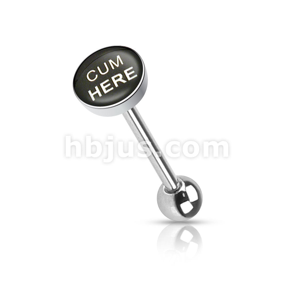 Clear Epoxy Covered BadWords Inlaid Top 316L Surgical Steel Barbell... - Image 5