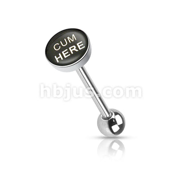 Clear Epoxy Covered BadWords Inlaid Top 316L Surgical Steel Barbell... - Image 5