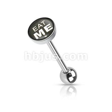 Clear Epoxy Covered BadWords Inlaid Top 316L Surgical Steel Barbell... - Image 6