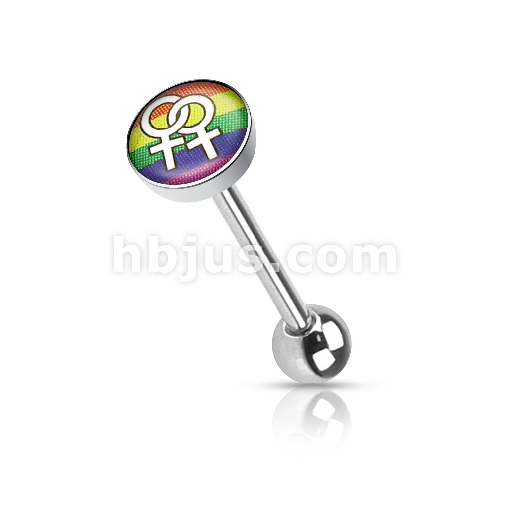 Clear Epoxy Covered Picture Inlaid Top 316L Surgical Steel Barbell... - Image 7
