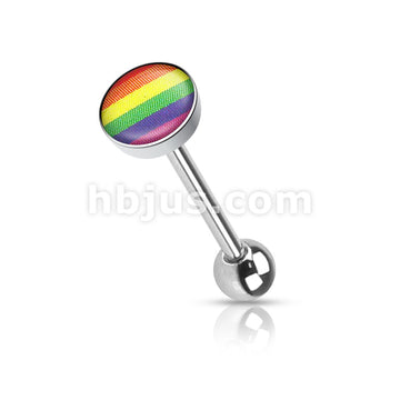 Clear Epoxy Covered Picture Inlaid Top 316L Surgical Steel Barbell... - Image 8