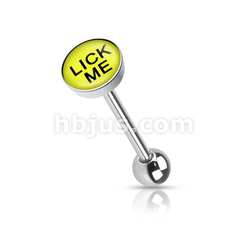 Clear Epoxy Covered BadWords Inlaid Top 316L Surgical Steel Barbell... - Image 10