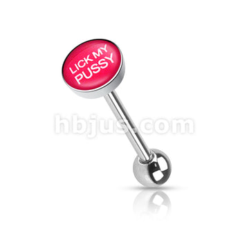 Clear Epoxy Covered BadWords Inlaid Top 316L Surgical Steel Barbell... - Image 11