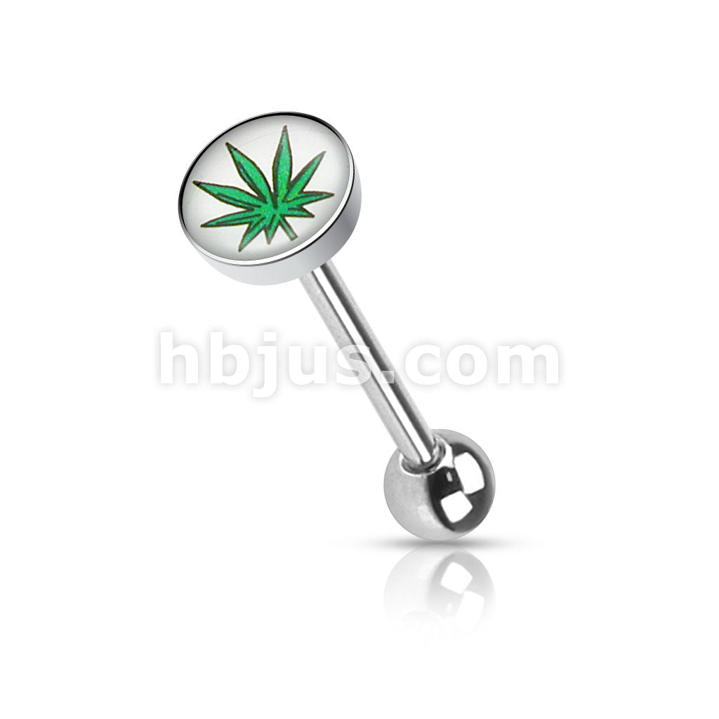 Clear Epoxy Covered Picture Inlaid Top 316L Surgical Steel Barbell... - Image 10