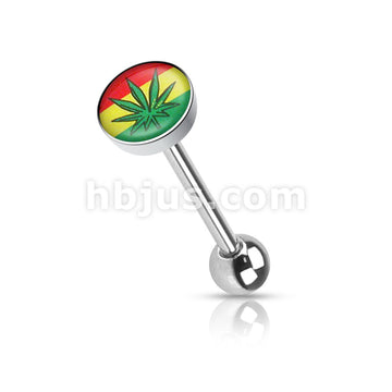 Clear Epoxy Covered Picture Inlaid Top 316L Surgical Steel Barbell... - Image 11