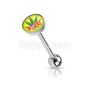 Clear Epoxy Covered Picture Inlaid Top 316L Surgical Steel Barbell... - Image 12
