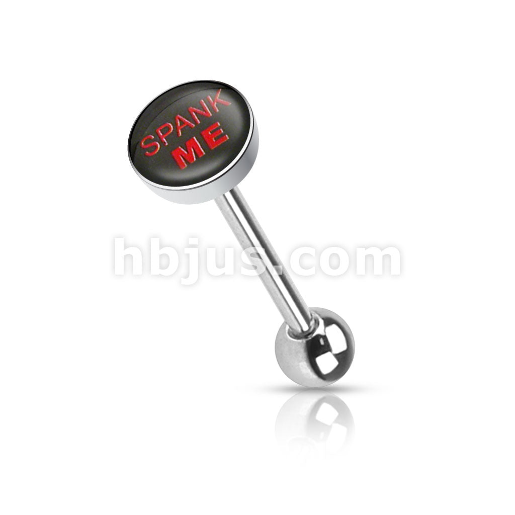 Clear Epoxy Covered BadWords Inlaid Top 316L Surgical Steel Barbell... - Image 14