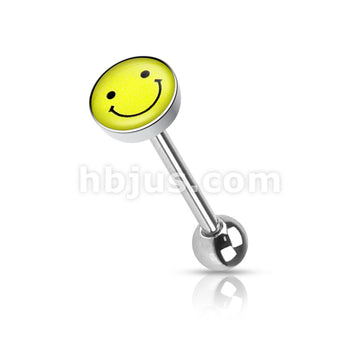 Clear Epoxy Covered Picture Inlaid Top 316L Surgical Steel Barbell... - Image 14