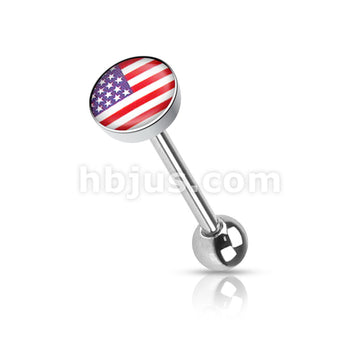 Clear Epoxy Covered Picture Inlaid Top 316L Surgical Steel Barbell... - Image 16