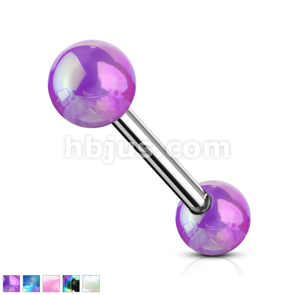 Metallic AB Coating Balls Over 316L Surgical Steel Barbells - Image 2