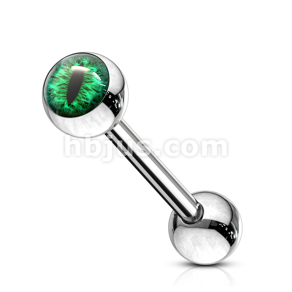 Snake Eye Inlaid Ball 316L Surgical Steel Barbells - Image 4