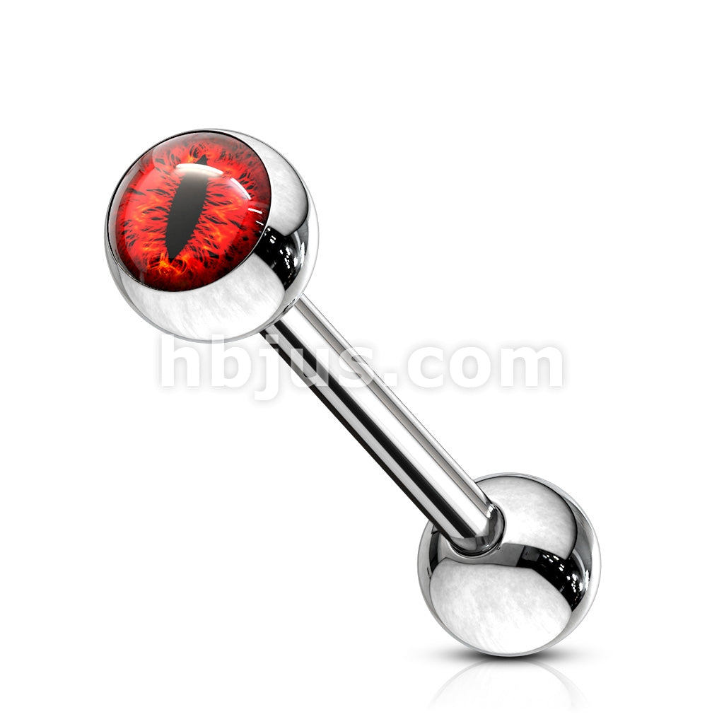 Snake Eye Inlaid Ball 316L Surgical Steel Barbells - Image 5