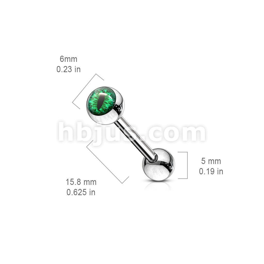 Snake Eye Inlaid Ball 316L Surgical Steel Barbells - Image 6
