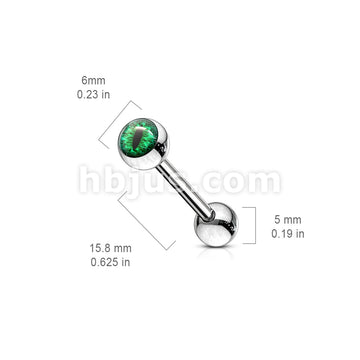 Snake Eye Inlaid Ball 316L Surgical Steel Barbells - Image 6
