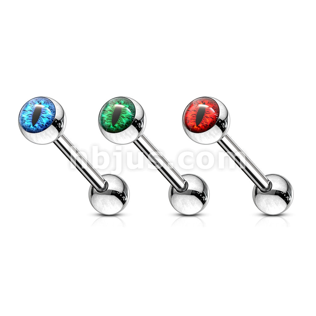 Snake Eye Inlaid Ball 316L Surgical Steel Barbells - Image 7