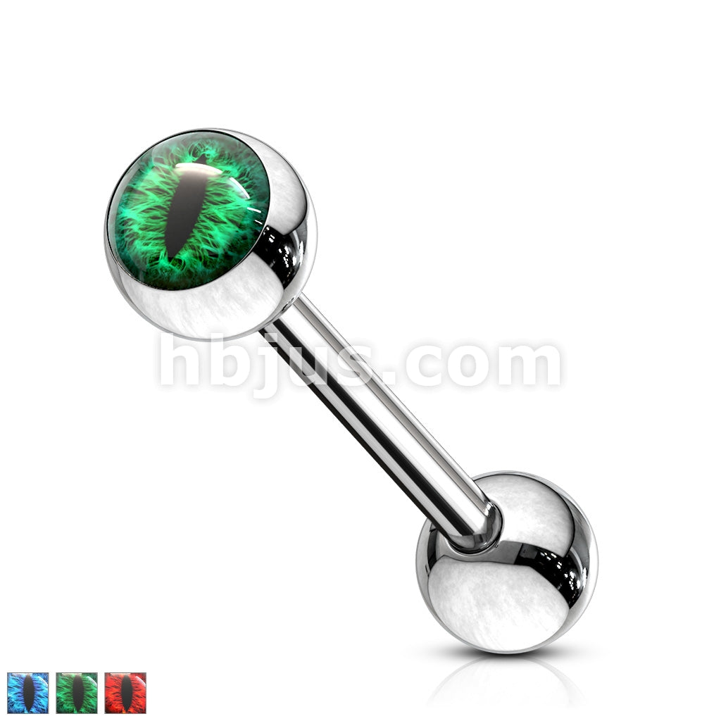 Snake Eye Inlaid Ball 316L Surgical Steel Barbells - Image 2