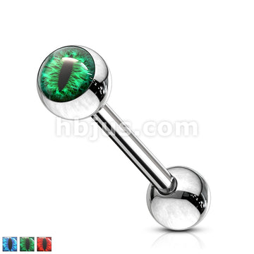 Snake Eye Inlaid Ball 316L Surgical Steel Barbells - Image 2