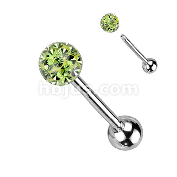 Clear Epoxy Over Multi Crystal Ferido Ball Top 316L Surgical Steel Barbell - Image 6