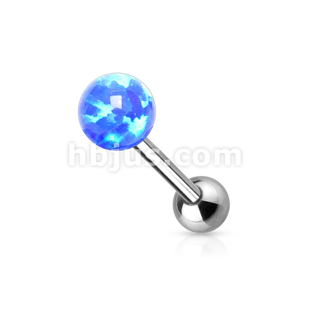Opal Ball Internally Threaded Top316L Surgical Steel Barbell - Image 2