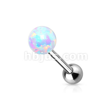 Opal Ball Internally Threaded Top316L Surgical Steel Barbell - Image 3