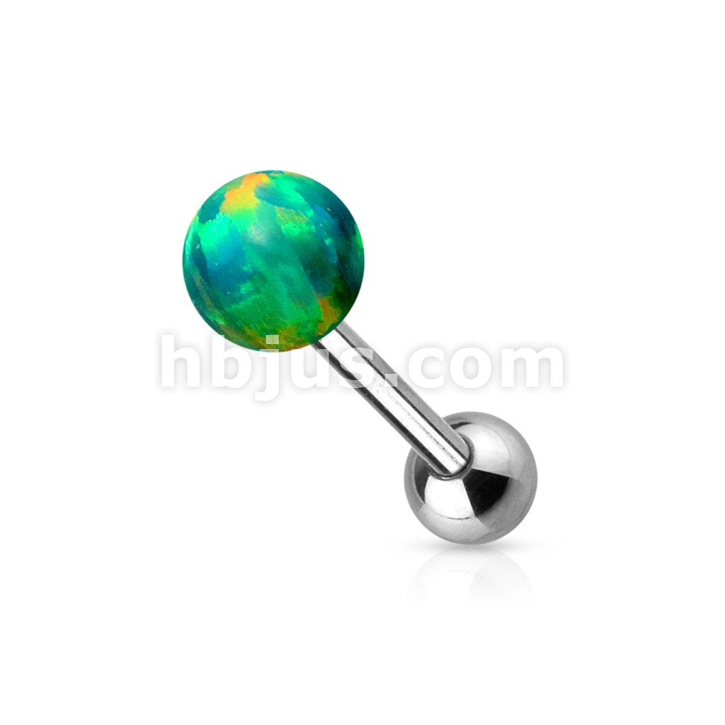 Opal Ball Internally Threaded Top316L Surgical Steel Barbell - Image 4