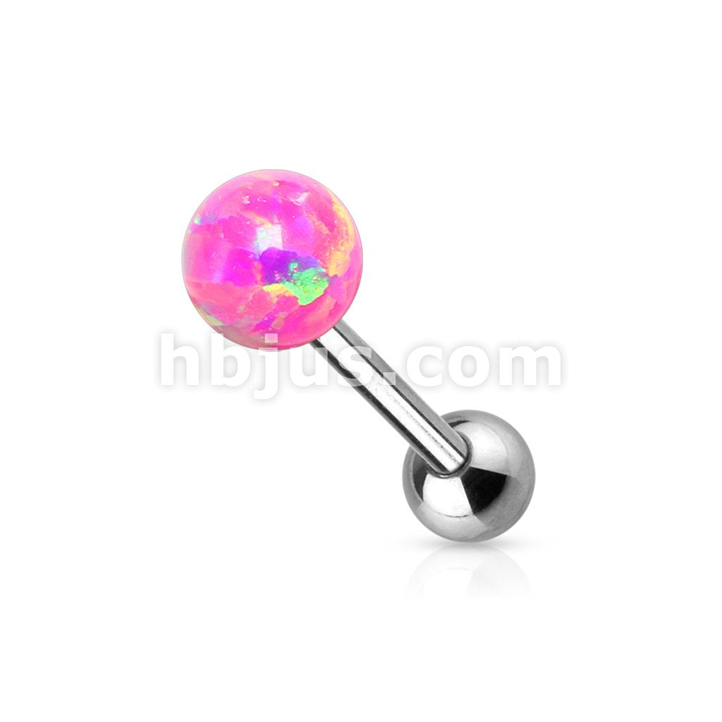 Opal Ball Internally Threaded Top316L Surgical Steel Barbell - Image 5
