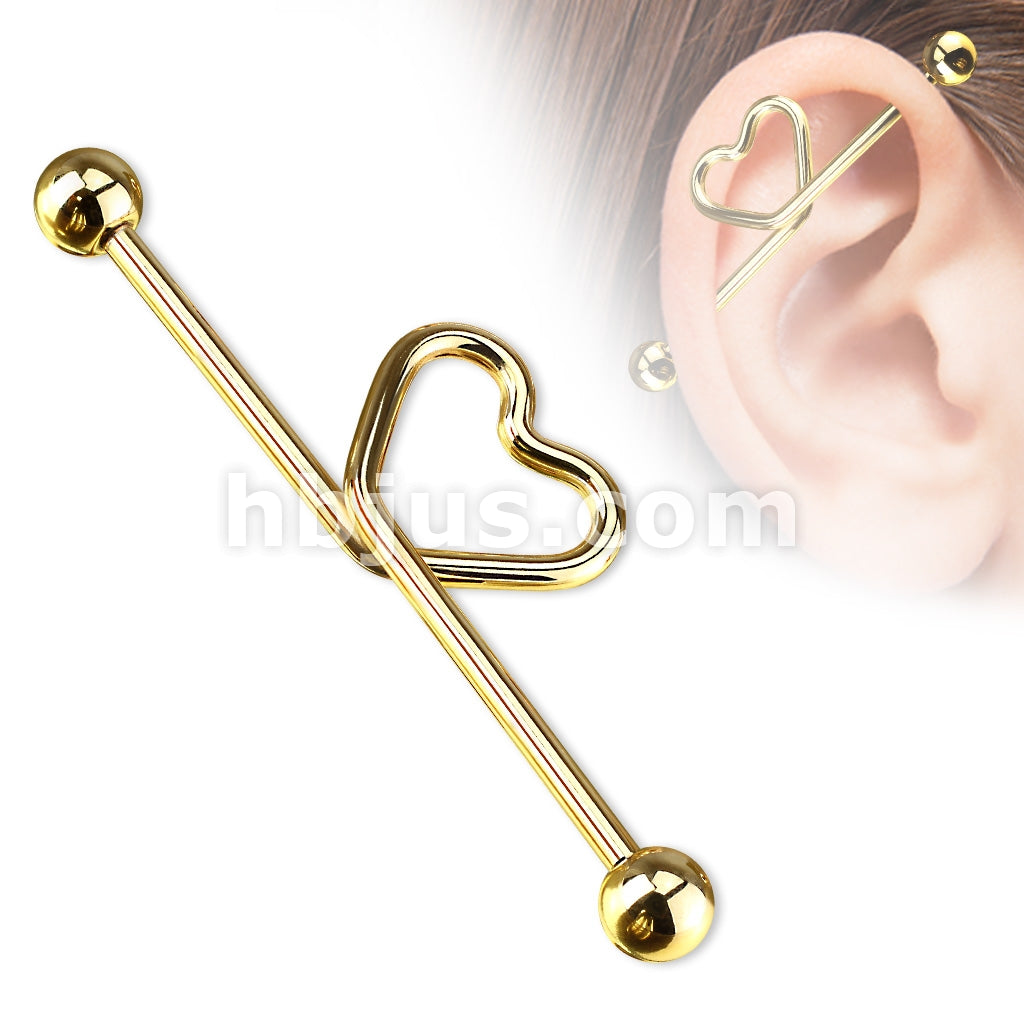 316L Surgical Steel Heart shape in the middle Titanium IP over 316L... - Image 2