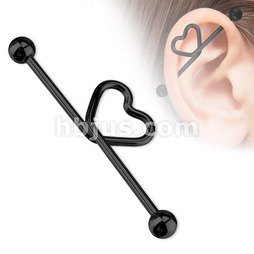 316L Surgical Steel Heart shape in the middle Titanium IP over 316L... - Image 3