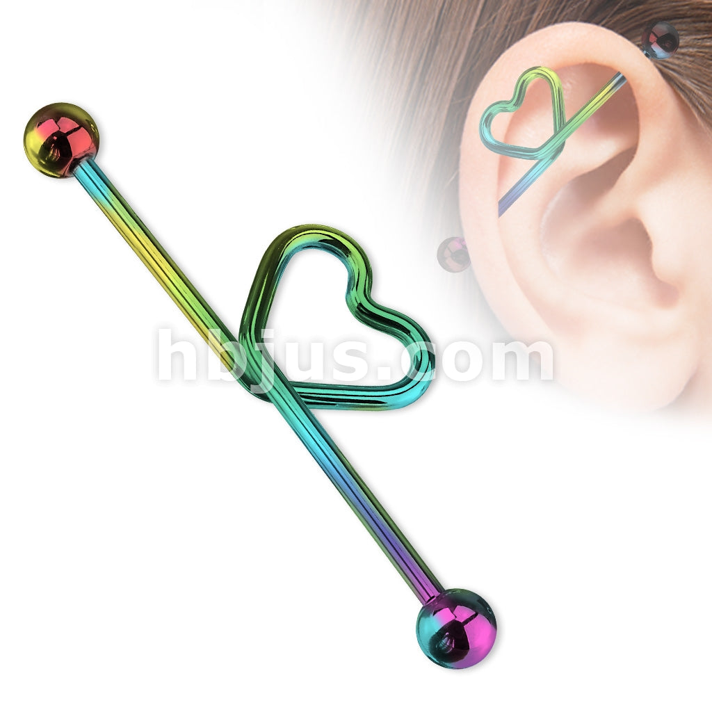 316L Surgical Steel Heart shape in the middle Titanium IP over 316L... - Image 5