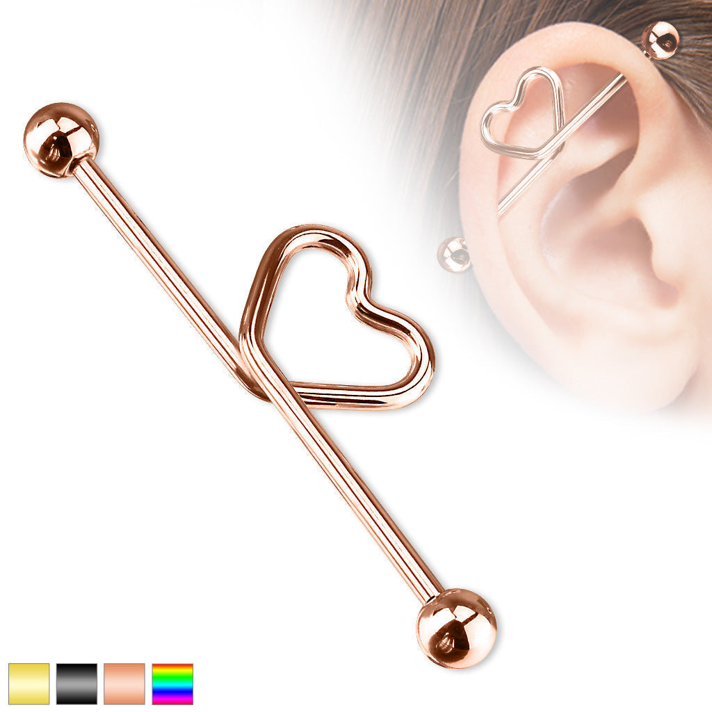 316L Surgical Steel Heart shape in the middle Titanium IP over 316L...