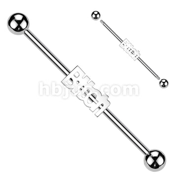 316L Surgical Steel "Bitch" Industrial Barbell - Image 2