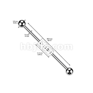 316L Surgical Steel "Bitch" Industrial Barbell - Image 3