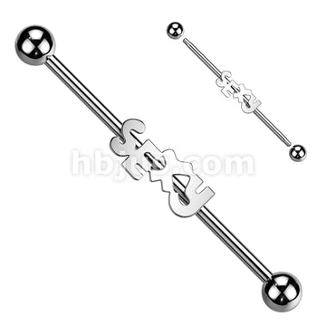 316L Surgical Steel "Sexy" Industrial Barbell - Image 2