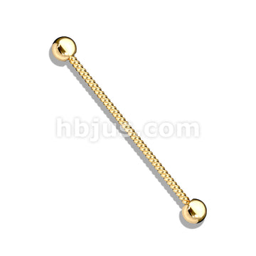 Twisted Rope 316L Surgical Steel Industrial Barbell - Image 3