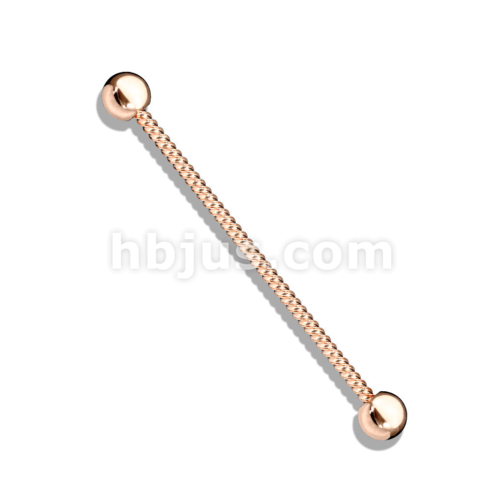 Twisted Rope 316L Surgical Steel Industrial Barbell - Image 5