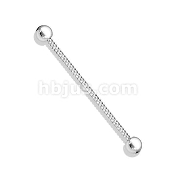 Twisted Rope 316L Surgical Steel Industrial Barbell - Image 6
