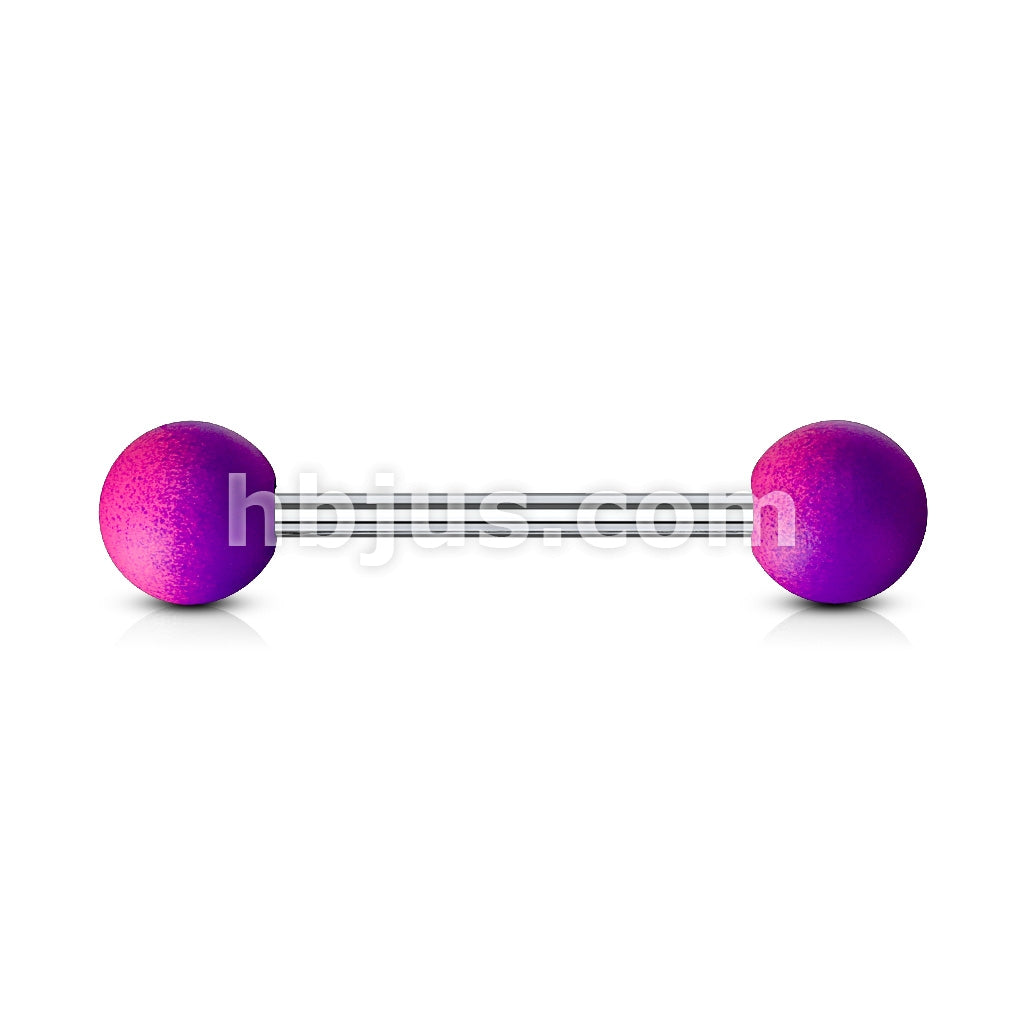 Two Tone Rubber Coating 316L Surgical Steel Barbells - Image 2